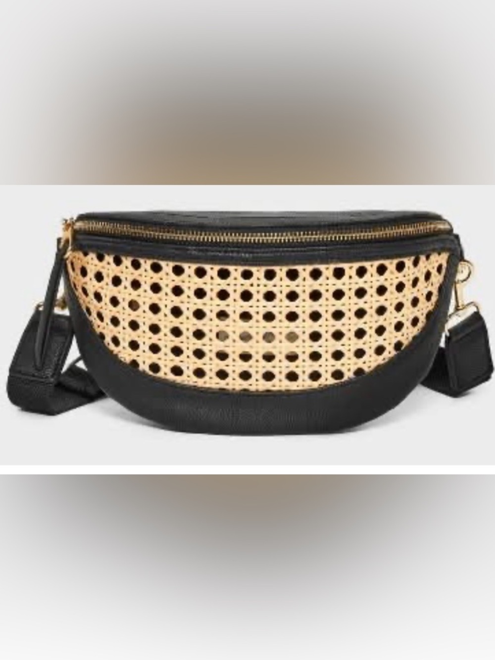 NEW Black and Natural Woven Waist Bag Belt Bag